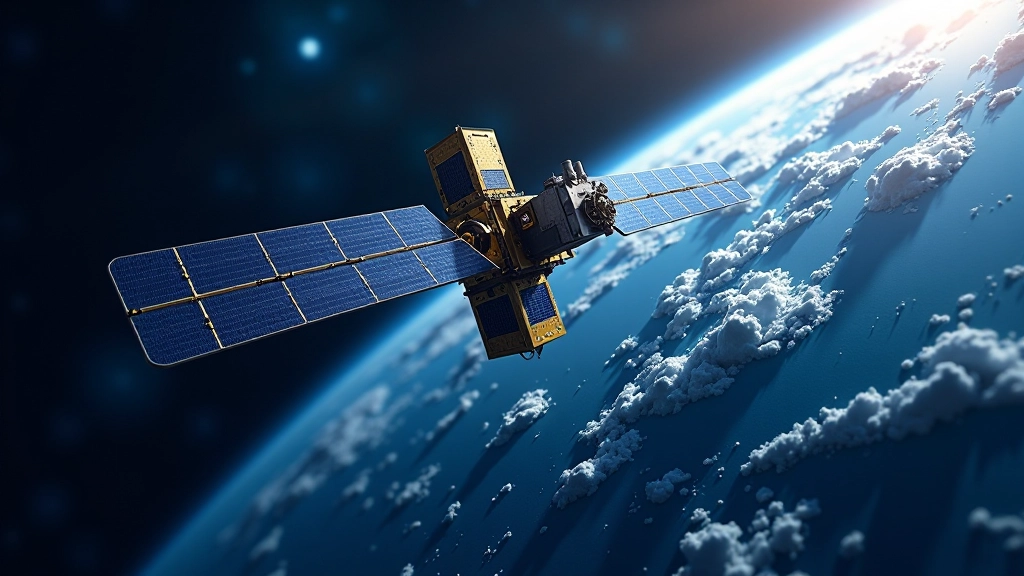 Sentinel-2 satelliidi orbiiditrajektoor maakera kohal, kujutades kosmosejaama ja maagiveid